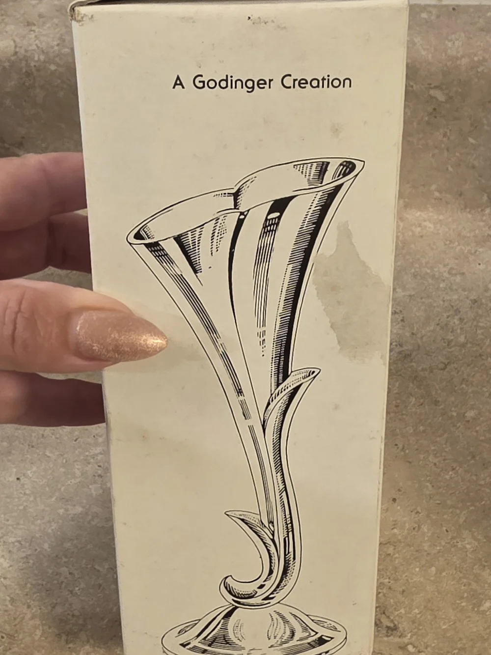 NIB Vintage Godinger Silver Calla Lily Bud Vase New Old Stock
